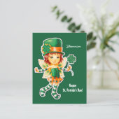 Little Fairy Irish Girl St. Patrick's Day Custom Postkarte (Stehend Vorderseite)