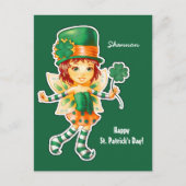 Little Fairy Irish Girl St. Patrick's Day Custom Postkarte (Vorderseite)