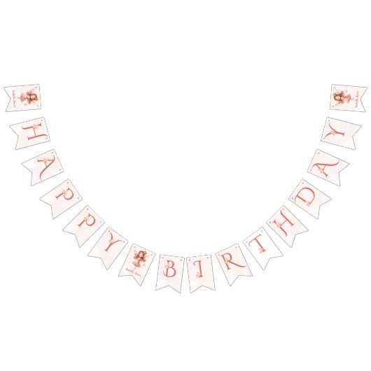 Little Fairy Pink Butterfly Any Age Wimpelkette (Alle)