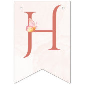 Little Fairy Pink Butterfly Any Age Wimpelkette (Zweite Fahne)