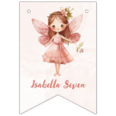 Little Fairy Pink Butterfly Any Age Wimpelkette (Erste Fahne)
