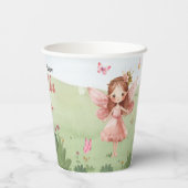 Little Fairy Pink Castle Butterfly Any Age Pappbecher (Rückseite)