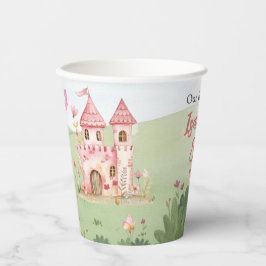 Little Fairy Pink Castle Butterfly Any Age Pappbecher