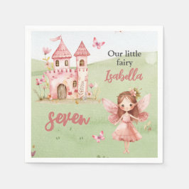 Little Fairy Pink Castle Butterfly Any Age Serviette