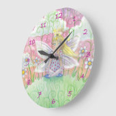 Little Fairy Princess Girls Wall Clock Große Wanduhr (Winkel)