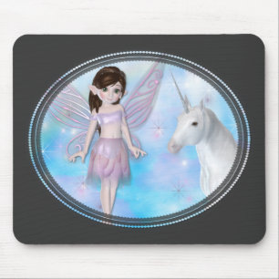 Little Fairy w/Unicorn Designs Mousepad