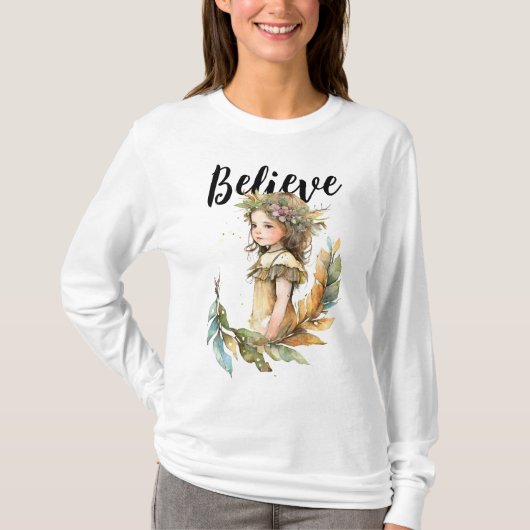 Little Fairy Watercolor Art T-Shirt (Vorderseite)