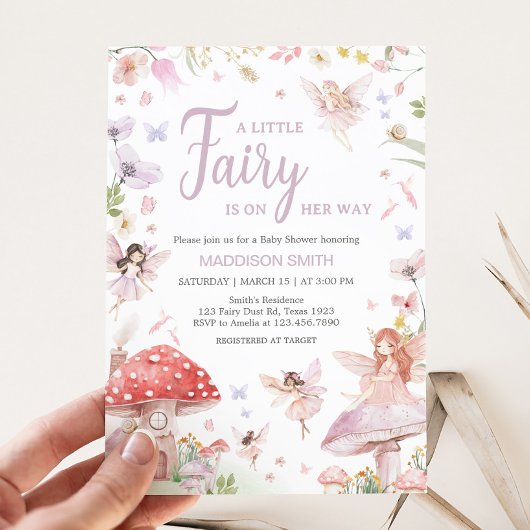 Little Fairy Whimsical Baby Dusche Einladung