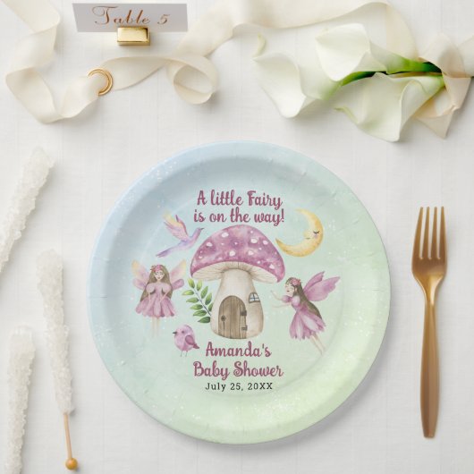 Little Fairy Whimsical Baby Shower Pappteller (Hochzeit)