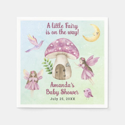 Little Fairy Whimsical Baby Shower Serviette (Vorderseite)