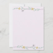 Little Fairy Whimsical Flower Garden Baby Dusche Einladung (Rückseite)