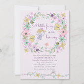 Little Fairy Whimsy Flower Garden Girl Baby Dusche Einladung (Vorderseite)