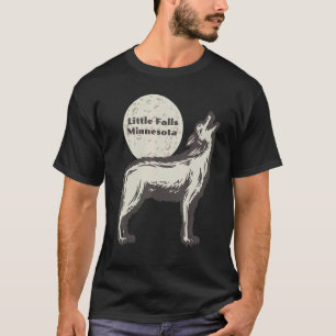 Little Falls Minnesota MN Wolf Moon Howling Souven T-Shirt