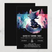 Little Fantasy Cat Birthday Einladung (Vorne/Hinten)
