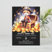 Little Fantasy Pirate Birthday Einladung (Stehend Vorderseite)