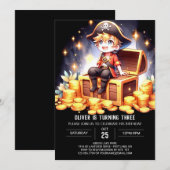 Little Fantasy Pirate Birthday Einladung (Vorne/Hinten)