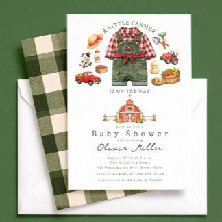 Little Farmer Baby Shower Invitation Einladung