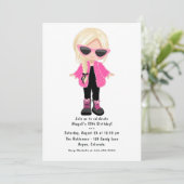 Little Fashion Girl Party Foto Einladung (Stehend Vorderseite)