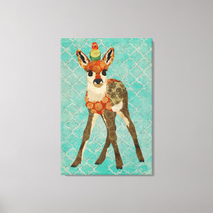 Little Fawn & Bird Leinwand