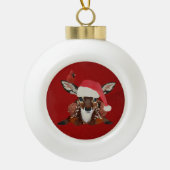 LITTLE FAWN & CARDINAL  KERAMIK Kugel-Ornament (Vorderseite)