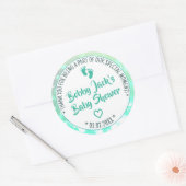 Little Feets Light Aquamarin Ombre Baby Dusche Gef Runder Aufkleber (Umschlag)