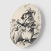 Little field mouse farming  große wanduhr (Winkel)