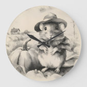 Little field mouse farming  große wanduhr (Vorderseite)