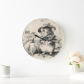 Little field mouse farming  große wanduhr (Zuhause)