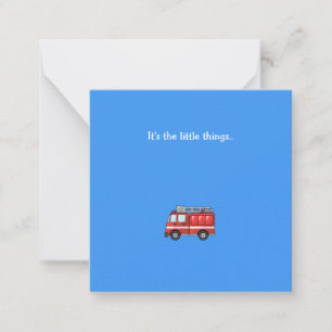 Little Fire Truck Mini Danke Note Card Mitteilungskarte