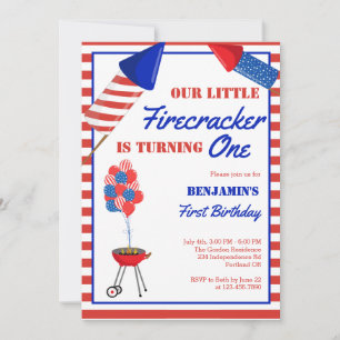 Little Firecracker 1. Geburtstag 4. Juli USA Einladung