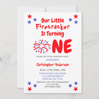 Little Firecracker 1. Geburtstag Einladung