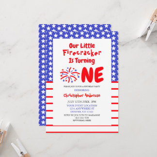 Little Firecracker 1. Geburtstag Einladung