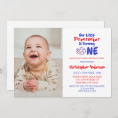 Little Firecracker 1. Geburtstag Einladung (Vorne/Hinten)