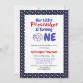 Little Firecracker 1. Geburtstag Einladung (Vorderseite)
