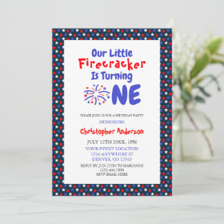 Little Firecracker 1. Geburtstag Einladung