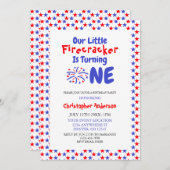 Little Firecracker 1. Geburtstag Einladung (Vorne/Hinten)
