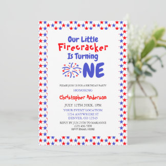 Little Firecracker 1. Geburtstag Einladung