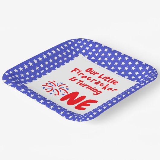 Little Firecracker 1. Geburtstag Pappteller (Gewinkelt)
