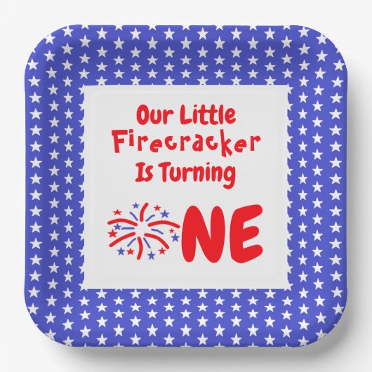 Little Firecracker 1. Geburtstag Pappteller (Vorderseite)