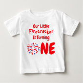 Little Firecracker 1st Birthday Baby T-Shirt (Vorderseite)