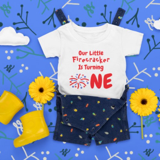 Little Firecracker 1st Birthday Baby T-Shirt