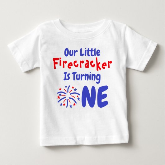 Little Firecracker 1st Birthday Baby T-Shirt (Vorderseite)