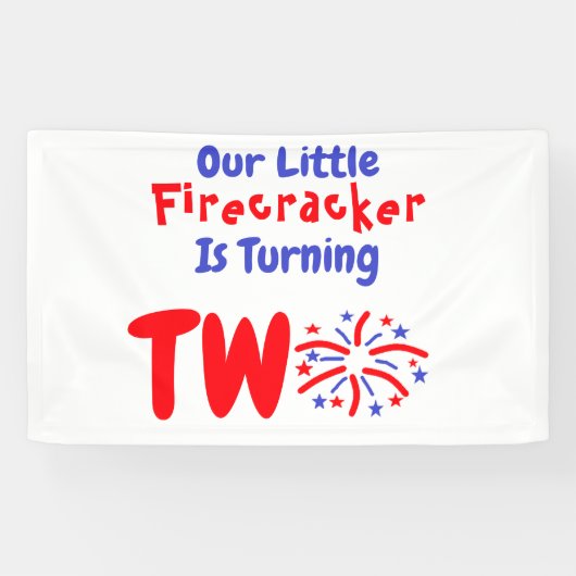Little Firecracker 2. Geburtstag Banner (Horizontal)