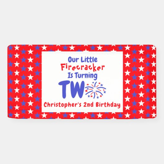 Little Firecracker 2. Geburtstag Banner (Horizontal)