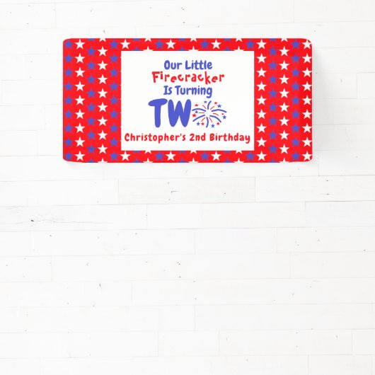 Little Firecracker 2. Geburtstag Banner (InSitu)