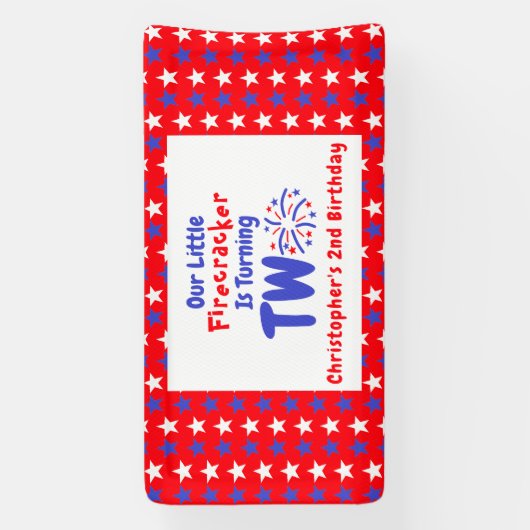 Little Firecracker 2. Geburtstag Banner (Vertikal)