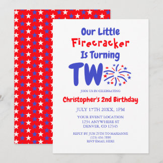 Little Firecracker 2. Geburtstag Einladung