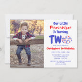 Little Firecracker 2. Geburtstag Einladung (Vorderseite)
