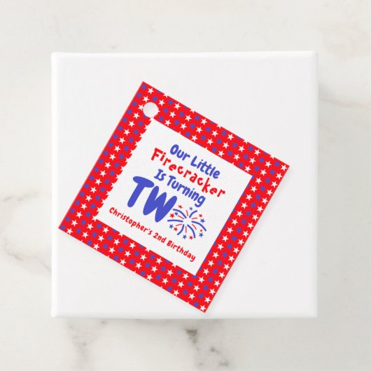 Little Firecracker 2. Geburtstag Geschenkanhänger (Beispiel)