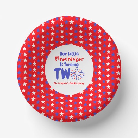 Little Firecracker 2. Geburtstag Pappteller (Vorderseite)
